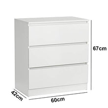 RR-YRN Comodino Bianco Comodino, Armadietto da 3 Cassetti, Semplice Comodino Moderno E Comodo, Comodino, Mobili da Camera da Letto Comodino, 60 * 42 * 67 Cm