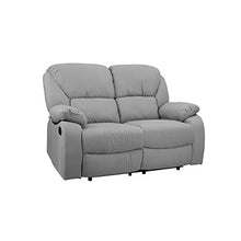 Totò Piccinni Set Divano 2 o 3 posti, Poltrona Relax Calipso Reclinabile, Imbottito con Braccioli e Poggiapiedi (Tessuto Grigio Chiaro, 2 Posti)