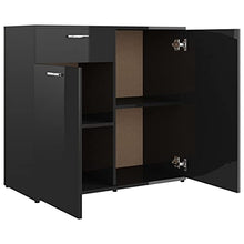 vidaXL Credenza in truciolato nero lucido, 80 x 36 x 75 cm