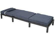 Lettino da esterno polyrattan HWC-A51 regolabile Premio antracite cuscino grigio