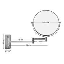 SONGMICS Specchio Double Face Ingrandimento X 10 Cosmetico da Trucco per Make up da Parete BBM001