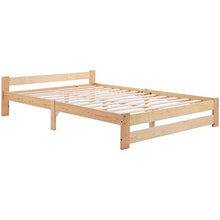 belupai Letto in legno massiccio con testiera e rete a doghe, naturale (200 x 140 cm)