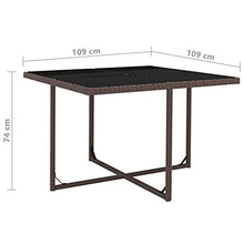 vidaXL Set da Pranzo da Giardino 13 pz Polyrattan Marrone Tavolo Sedie Cuscini