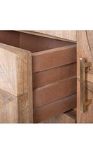 DenZZO - Cassettiera in legno naturale con 2 ante e 3 cassetti, colore: Agnes
