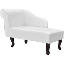 Cikonielf Divano in ecopelle con 4 gambe in legno, elegante per soggiorno, 104 x 51 x 69,5 cm, bianco - Arredi Casa
