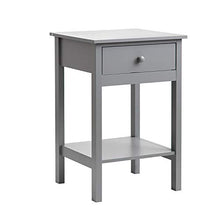 woodluv Comodino con mensola, tavolino da salotto, colore: Grigio
