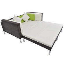 FAMIROSA Set Divani da Giardino 4 pz con Cuscini in Polyrattan Marrone-2943