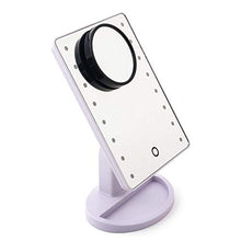 OMLTER Desktop Specchio Trucco con Luci, Indipendente Vanity Mirror con 180° Girevole E Staccabile 10x Ingrandimento Specchio, Unico Lato Bellezza Specchio per Trucco E Rasatura
