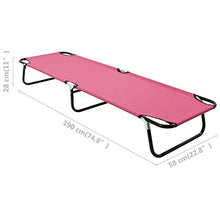 FAMIROSA Lettino Prendisole Pieghevole in Acciaio Rosa