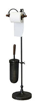 Keyhomestore Porta SCOPINO con Porta Rotolo per Bagno Nero