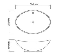 Lavabo in ceramica, bianco, 590 x 385 x 190 mm