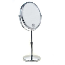 TUKA Specchio Bagno per Trucco 5X Ingranditori, 8" Doppio Specchio Cosmetico con Piedistallo, ø 20 cm Specchio da Tavolo per Trucco e Rasatura, 2 Facciate Vanity Mirror, Cromato, TKD3114-5x