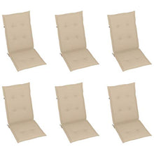 vidaXL Cuscini per Sedie da Giardino 6 pz Beige 120x50x4 cm
