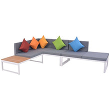vidaXL Set Divano Angolare da Giardino 19 pz in Alluminio e WPC Sofà Poltrone