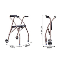 Telaio da passeggio Leggero Pieghevole 2 Ruote Rollator/Altezza Regolabile/Walking Mobility Aid (Marrone)