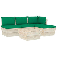 FAMIROSA Set Divani da Giardino su Pallet 5 pz con Cuscini Legno Abete-3461