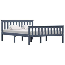 FAMIROSA Giroletto con 2 Cassetti Grigio in Massello di Pino 140x200 cm-0705