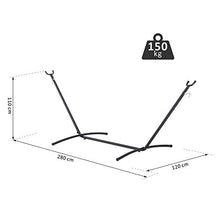 Outsunny Supporto Struttura Portante Max.150Kg per Amaca Regolabile 280x120x110cm Nero
