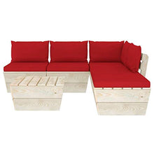 FAMIROSA Set Divani da Giardino su Pallet 6 pz con Cuscini Legno Abete-3546