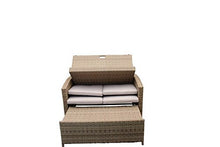 AVANTI TRENDSTORE - Divano in Rattan con Cuscino Samo, Colore: Marrone