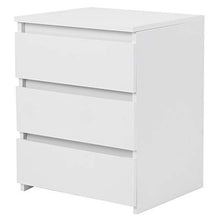 Cassettiera Camera Letto, Comodino da Letto Comodino Moderno Comodino con 3 Cassetto, 45 x 38.2 x 56 cm, Bianco