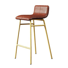GJJSZ Sgabello da Bar-Sedia da Bar Artistica in Pelle PU in Ferro Sgabello Alto Moderno per la casa Seggiolone Anteriore per caffè per Il Tempo Libero(Colore:Blu,Dimensioni:Gambe Nere)