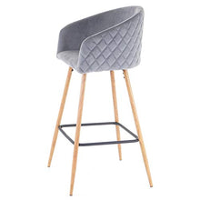 Coppia sgabelli HWC-D72 Metallo Velluto Grigio