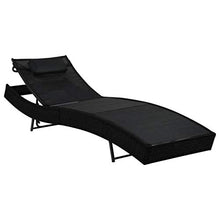 vidaXL Lettino Prendisole Giardino in Polyrattan Nero Sdraio Spiaggia Cislonga