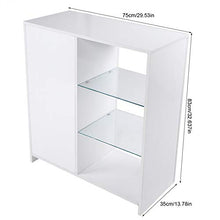 ffu Armadi Moderni con Strisce LED, Credenze, Armadietti, Telecomando (Bianco)