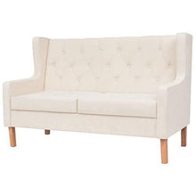 vidaXL Divano a 2 Posti in Tessuto Bianco Crema Comodo Classico Elegante Sofa - Arredi Casa
