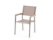 Beliani Set da Giardino Tavolo Piano Granito Nero 6 Sedie Beige 180 x 90 cm GROSSETO