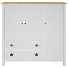 FAMIROSA Armadio a 3 Ante Hill Range Bianco 142x45x137 cm Legno di Pino