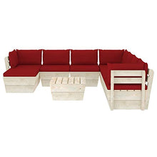 FAMIROSA Set Divani da Giardino su Pallet 9 pz con Cuscini Legno Abete-3669