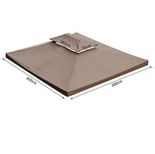 Outsunny Tetto di Ricambio Sostitutivo per Gazebo da Giardino Impermeabile Poliestere 3x4m Marrone