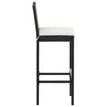 vidaXL Set Bar da Giardino 3 pz con Cuscini Polyrattan Nero