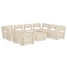 FAMIROSA Set Divani da Giardino su Pallet 9 pz in Legno Abete Impregnato-3726
