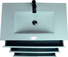 Mobile Bagno con Lavabo in Porcellana - con 3 Cassetti - Il Mobile è MONTATO - Modello Alcoa (80 cms, Bianco)
