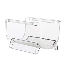 Scaffale, organizer trasparente per bottiglie di vino, impilabile, in plastica per ripiani da cucina, dispensa, frigorifero.