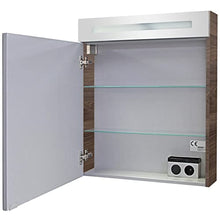 FACKELMANN B.Clever - Set di mobili da bagno, 2 pezzi, 60 cm, con lavabo in marmo e armadietto a specchio a LED