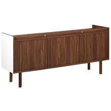 Beliani Credenza Bianca e Marrone 68 x 149 cm a Due Ante Stile Scandinavo Madera