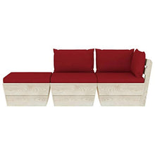 FAMIROSA Set Divani da Giardino su Pallet 3 pz con Cuscini Legno Abete-3429