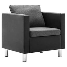 FAMIROSA Set Divani in Similpelle 2 pz Nero e Grigio Chiaro-5503