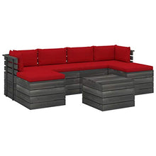 FAMIROSA Set Divani da Giardino su Pallet 7 pz con Cuscini Massello Pino-1977