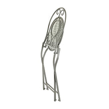 Set da giardino tavolino e 2 sedie pieghevoli in ferro grigio Grigio