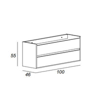 Mobile bagno sospeso moderno Glass rovere,cm 100,specchio led,lavabo e 2 colonne