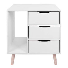Comodino, tavolino da comodino in truciolato, design spazioso (bianco)