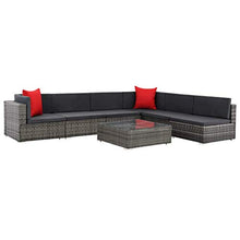 Tidyard Set Divani da Giardino 23 pz in Polyrattan Grigio #3