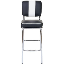 Coppia sgabelli Design Anni 50 Avellino Metallo Ecopelle 46x38x107cm Nero