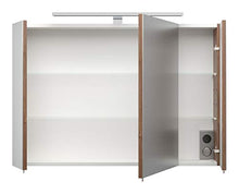 Set di mobili da bagno Malema in noce bianco con frontale arrotondato 3 pz.