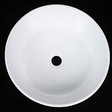 Lavabo da appoggio rotondo in ceramica per bagno, 40,5 cm, bianco